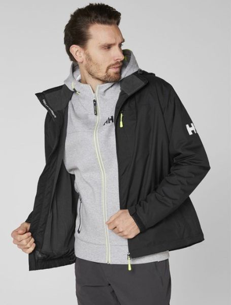 HH CREW HOODED MIDLAYER JACKET, Siyah