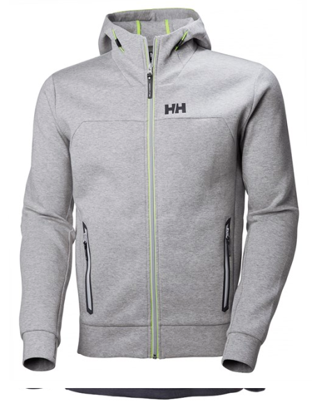 HH HP OCEAN FZ HOODIE GREY MELANGE