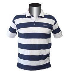 Polo Tişört Crewman,Çizgili Beyaz - Koyu Mavi XXL Beden