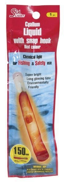 Balık Avı ve Güvenlik İçin Fosforlu Işık,10x150 mm (6'')Sıvı,Kırmızı Renk,Kolay Kancayla