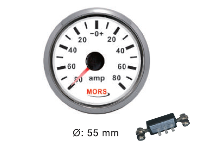 AMPERMETRE 12/24 V BEYAZ (ŞÖNT DAHİLDİR)