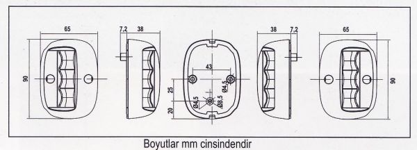 Fos Led 20,İskele & Sancak Seyir Feneri 112,5 Derece,Beyaz