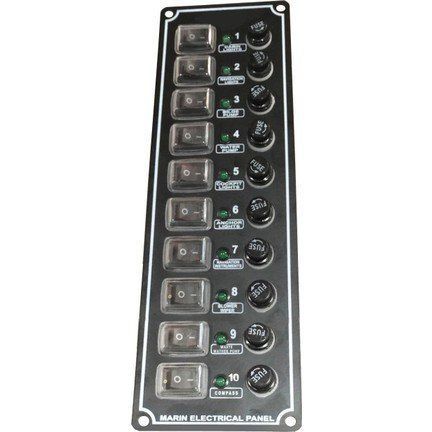 10 ANAHTARLI İZOLELİ DİKEY SWITCH PANEL 80x250 MM