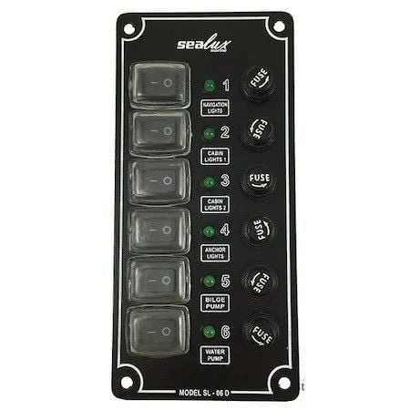 6 ANAHTARLI İZOLELİ DİKEY SWITCH PANEL 80x170 MM