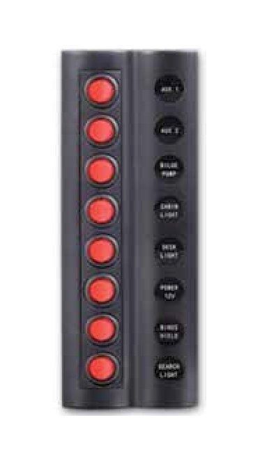 SWITCH PANEL 8 Lİ OTOMATİK SİGORTALI LED 90x235 MM