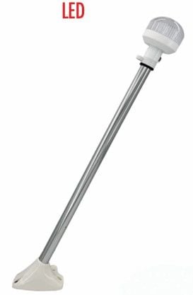 Işıklı Bayrak Direği Sabit Beyaz  50 cm   12/24V