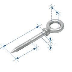 Gözlü Ağaç Vidası,AISI 316 8x60mm