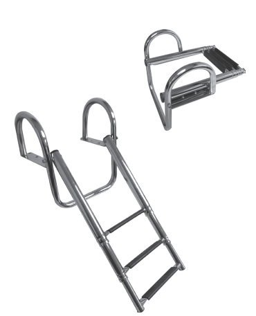 Platform Üstü Teleskopik Krom Merdiven 4’lü Ölçüler: 30x102x16 cm Ø: 25 mm