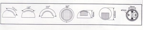 Sürat 7 Teknesi Seyir Feneri,Pruva,Yatay Monte,225 Derece,Siyah