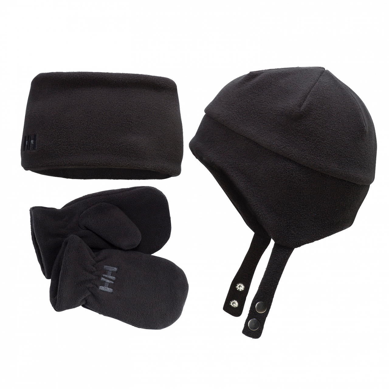 K FLEECE MITTEN NECK AND BEANIE COCUK BERE TAKIM EBONY