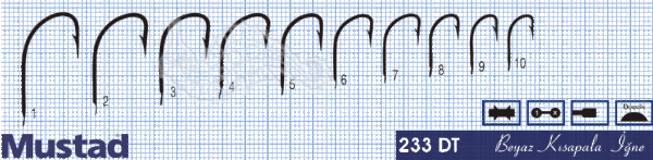 Mustad Olta İğnesi 233DT 50li