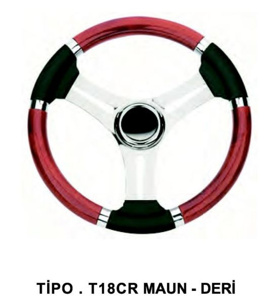 Dümen Simidi 35 cm.- Tipo. T18CR Maun - Deri