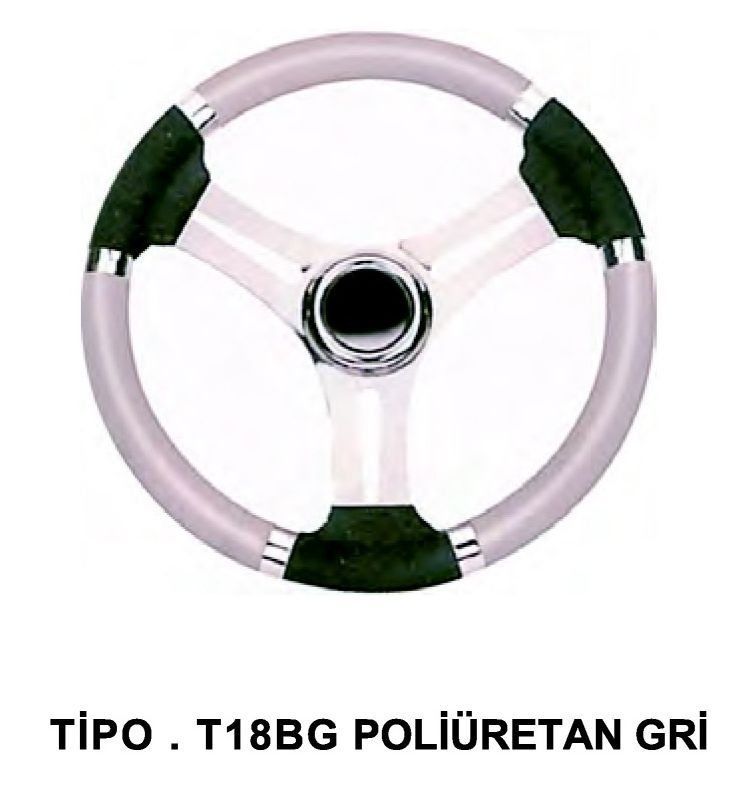 Dümen Simidi 35 cm.- Tipo. T18BG Poliüretan Gri