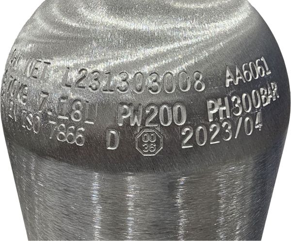 7,0 L. Alüminyum Tüp-Vanalı (Dalış Tüpü)