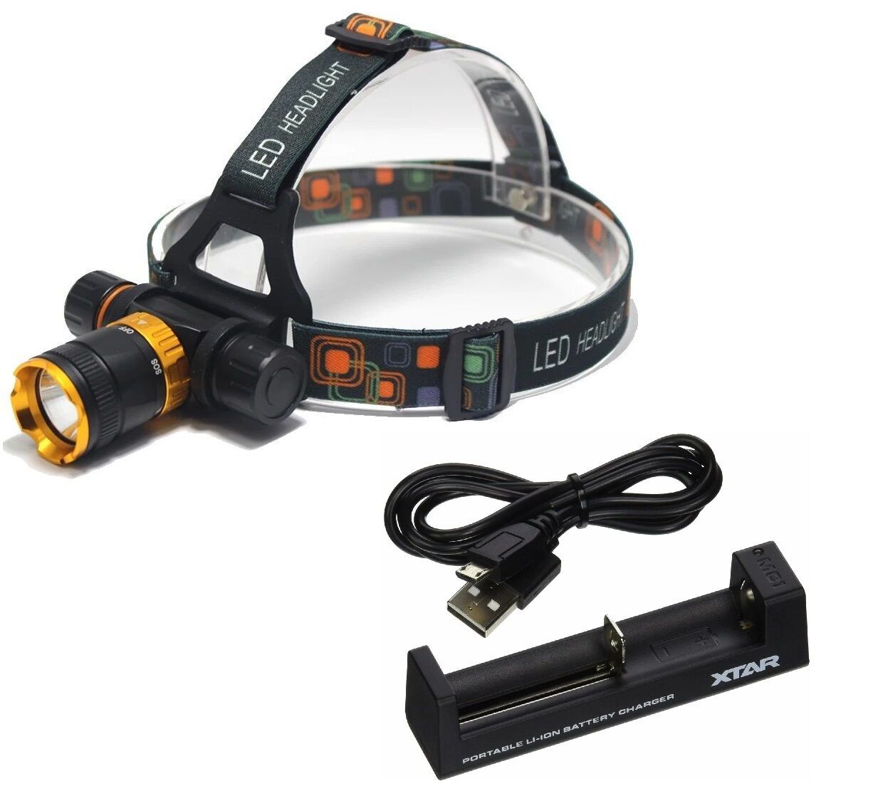 Nemosub Led Kafa Feneri + Pil+Şarj Aleti