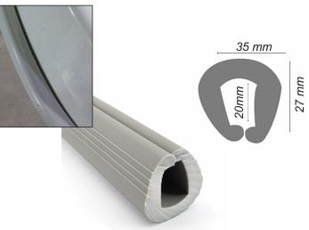 Küpeşte Fitili 35x27 mm Gri