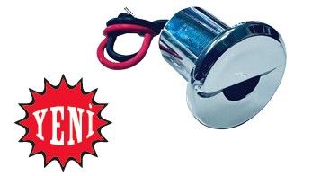 Merdiven Lambas› Günışığı  12-24 V, 1W, Çap: 30 mm, Ø: 18 mm  Led, Plastik Üzeri Kromaj Görünüm