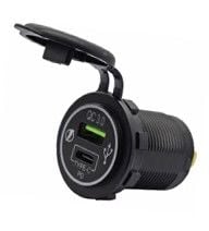 USB Soketi 12-24 Volt  1 USB + 1 Type C