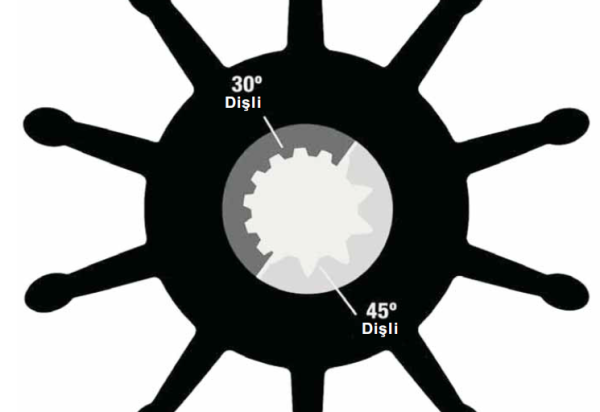 22000K Sherwood impeller en.110mm çap.114 30D/10 Dişli