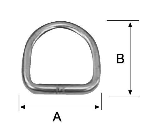 Krom D Halka 06 mm - A: 55 mm B: 40 mm