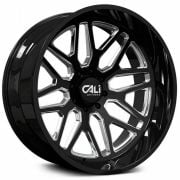 Cali Invader 9115 22X12  6X139.7 ET-51 MM Gloss Black Milled Spokes