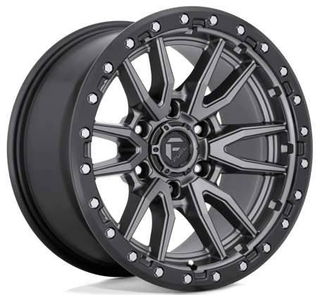 Fuel Rebel   22X10 6X135 ET-13 Matte Gun Metal /Black Bead Ring