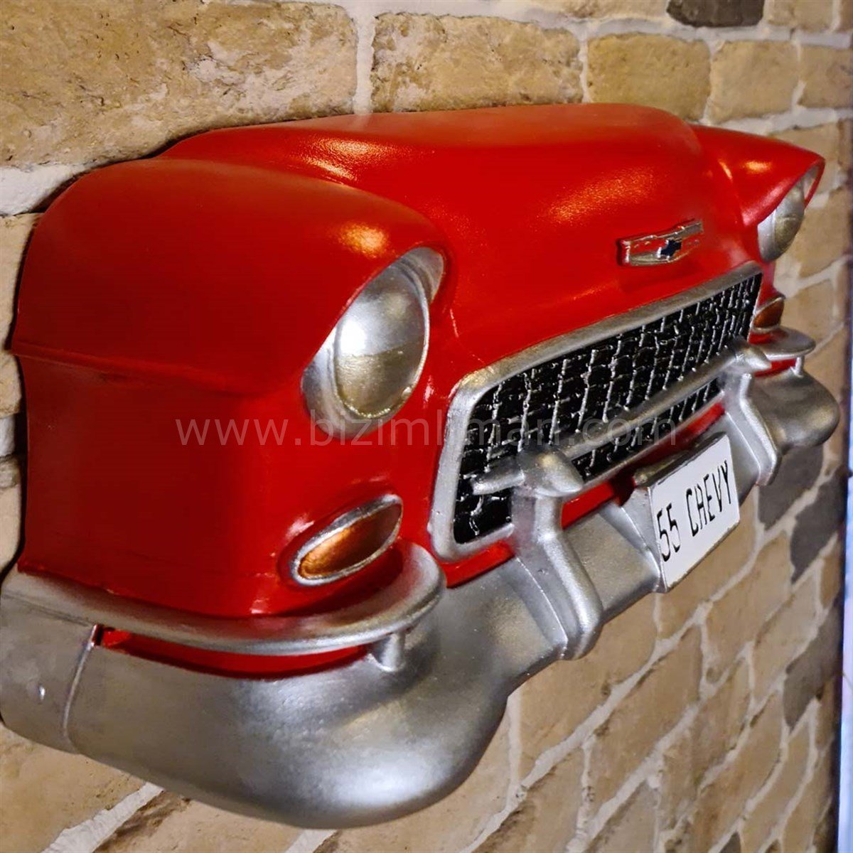 Chevrolet Duvar Heykeli Kırmızı