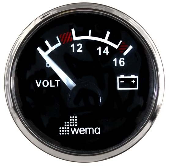 Voltmetre 12V Krom-Siyah