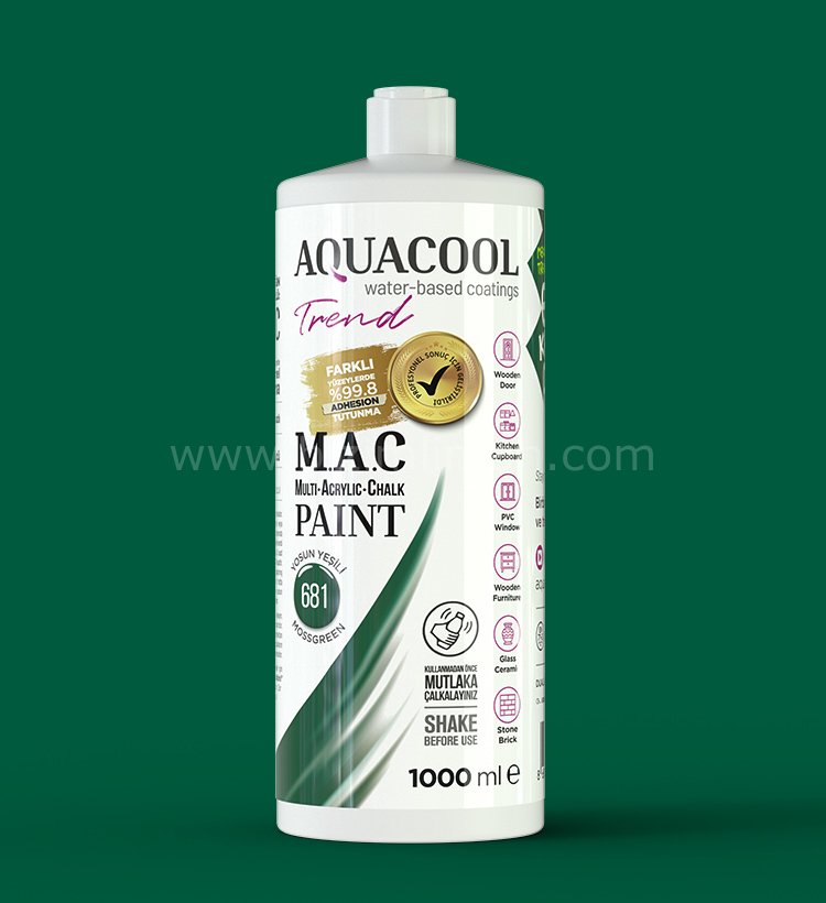 Trend M.A.C Su Bazlı Yosun Yeşili 681 Lake Boya 150 ml