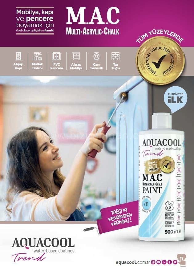 Trend M.A.C Su Bazlı Napolyon Mavisi 722  Lake Boya 150 ml