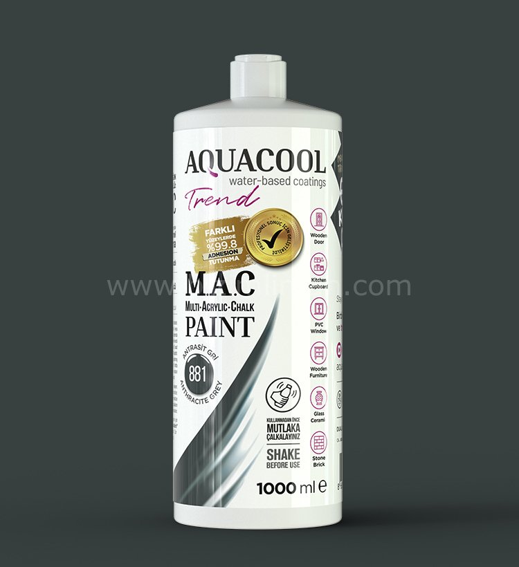Trend M.A.C Su Bazlı Antrasit Gri 881 Lake Boya