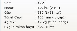 Başpervane 35Kgf 12V