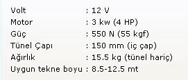 Başpervane 55Kgf 12V