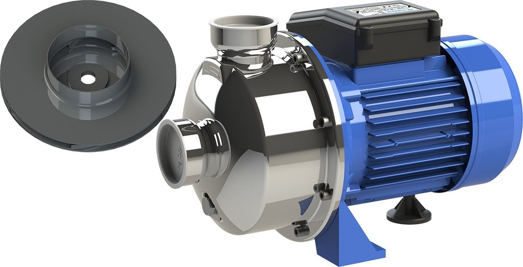 Sumak SMINOX/K-100-S Sıcak Su Paslanmaz Santrifüj Pompa Kapalı Fan 90°C Monofaze (220V) 1HP
