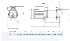 Wilo MSH 408T Yatay Kademeli Santrifüj Pompa 4 Hp 9 Bar 10 m³/h