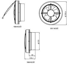 Aircol 25 K Kapaklı Aksiyel Fan / Aspiratör 800 m³/h