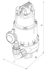Sumak SDF 15Y Flatörlü Kirli Su Drenaj Dalgıç Pompa 20 Mt Yükseklik 14 m³/h 10 Mt Kablolu