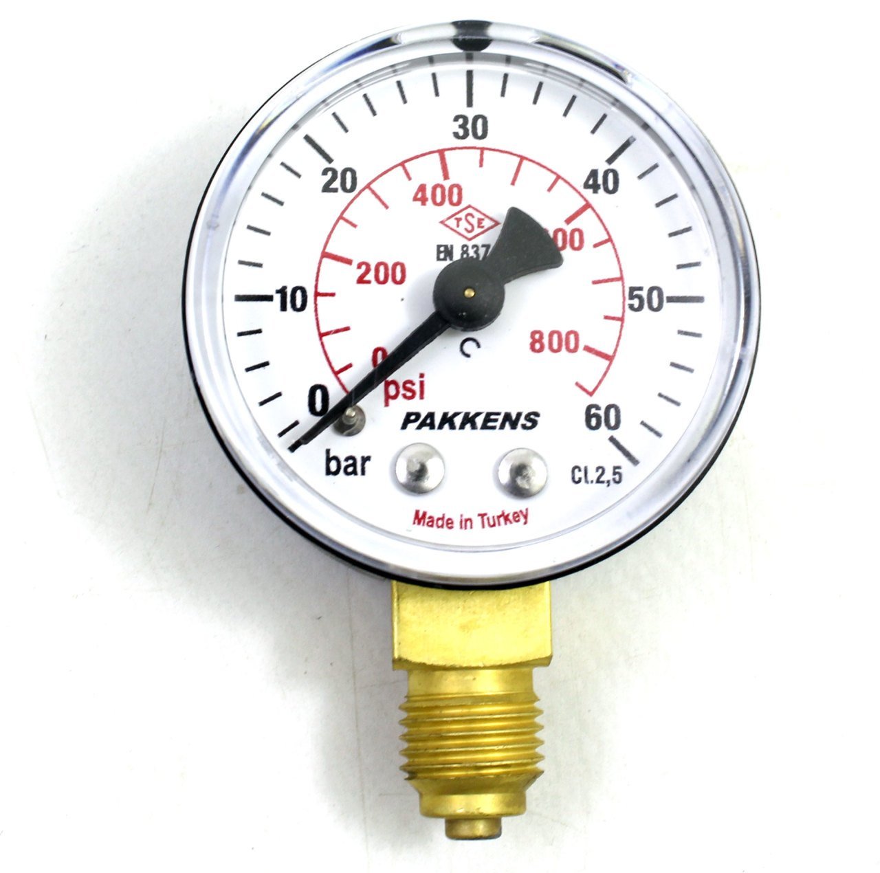 Pakkens Çap 50 0/60 Bar Kuru Tip Basınç Ölçer, Manometre, Basınç Göstergesi 1/4 inch