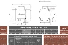 Vibramod VMA 3/700 Vibrasyon Motoru Trifaze (380V) 3000 Devir 695,80 Kgf 0.55 Kw