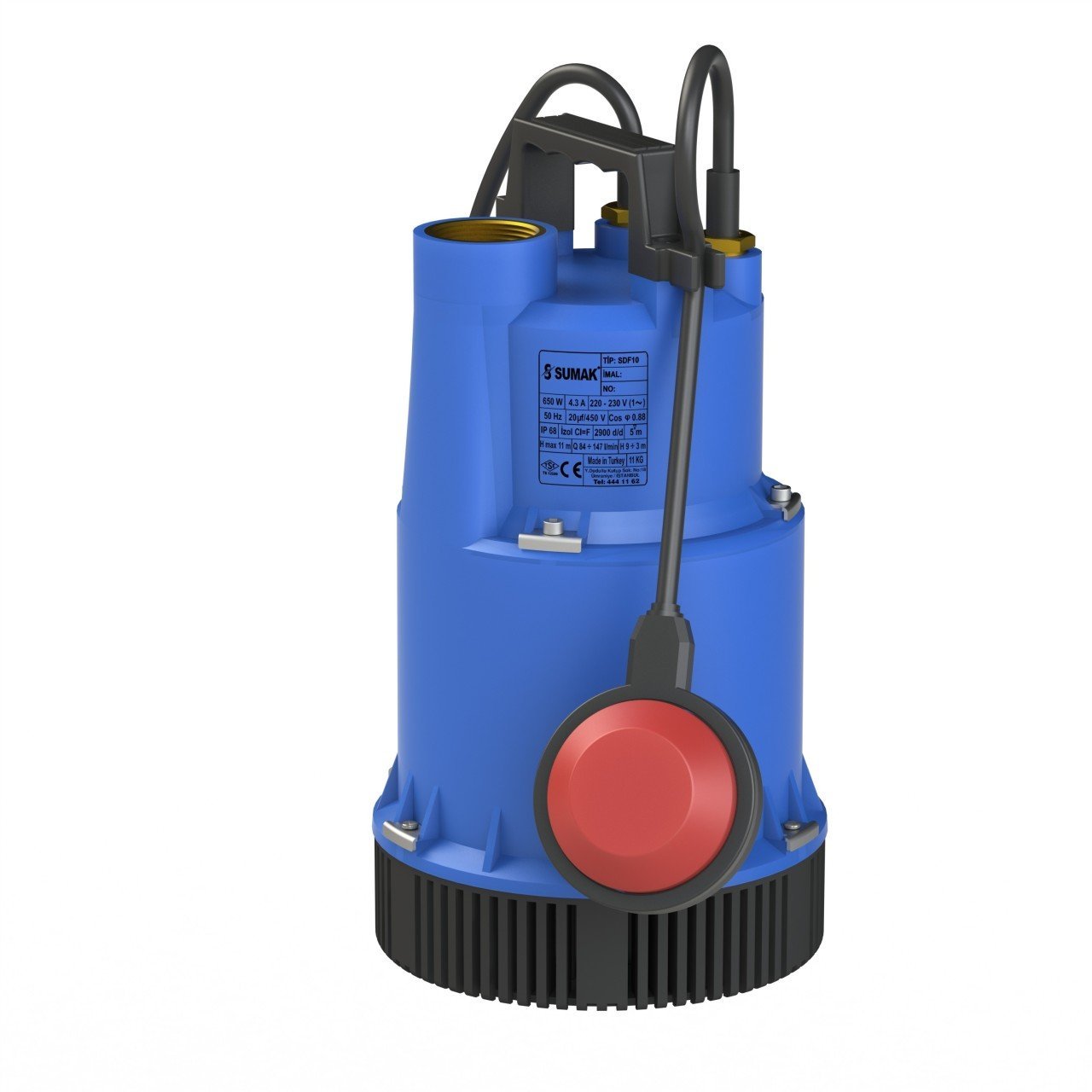 Sumak SDF 10 Drenaj Dalgıç Pompa Monofaze (220V) 0.85 Hp