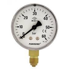 Pakkens Çap 63 0/400 Bar Kuru Tip Basınç Ölçer, Manometre, Basınç Göstergesi 1/4 inch