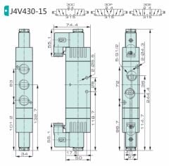 Jelpc 4V430 Pnömatik Yön Kontrol Valfi 5/3 Çift Bobin
