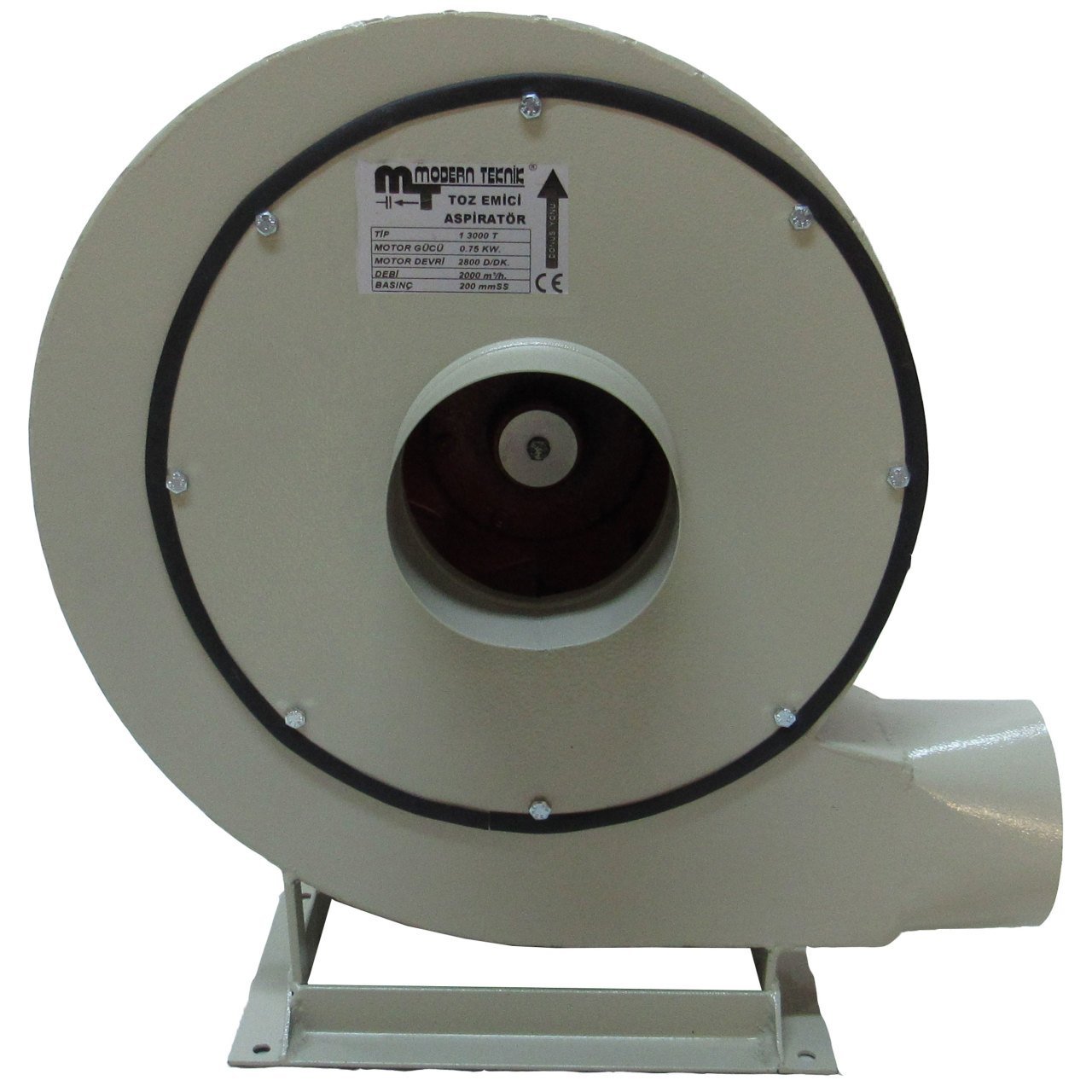 Modern Teknik 7.5HP Orta Basınçlı Toz Emici Salyangoz Fan 600 mmSS 8000 m³/h