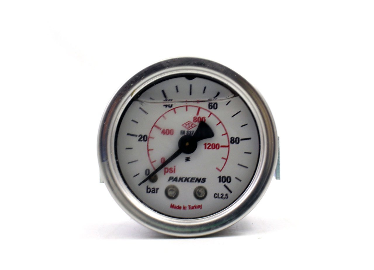 Pakkens 0-100 Bar 50 mm Arkadan Bağlantılı Panotipli Gliserinli Manometre G 1/4 inç
