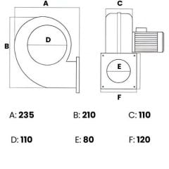 Modern Teknik MT1T Radyal Fan, Kalorifer Kazan Fanı 380V 800 m3/h