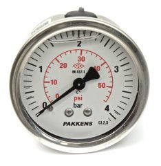 Pakkens 0-4 Bar 63 mm Arkadan Bağlantılı Gliserinli Manometre G 1/4 inç