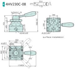 Jelpc 4HV230-C08TCS Pnömatik Yön Kontrol Valfi 4/3 Kol Kumanda