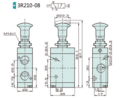 Jelpc 3R210 Pnömatik Yön Kontrol Valfi 3/2 Çekmeli (El Kumandalı)