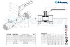 PN16 Tam Geçişli Küresel Vana TS 13547 3/4''