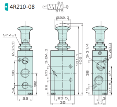 Jelpc 4R210 Pnömatik Yön Kontrol Valfi 5/2 Çekmeli (El Kumandalı)